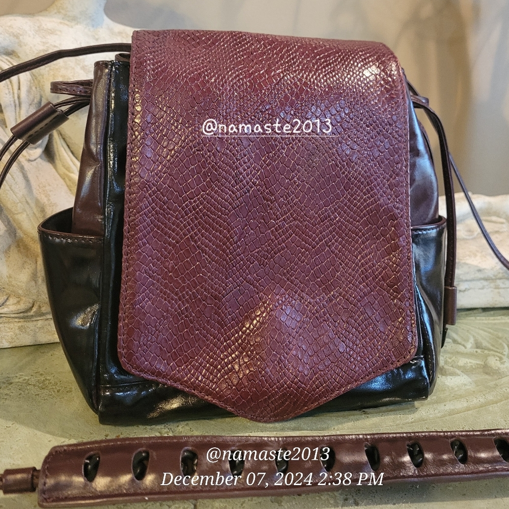 L.A.M.B. Gwen Stefani Leather Shoulder Bag Snakeskin Designer Luxury Celeb #72